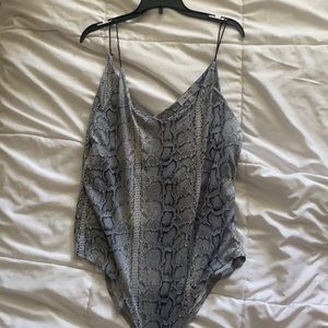 Snakeprint tank top bodysuit, incredibly soft.